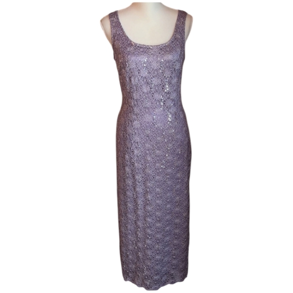 R&M Richards Glitter Lace Long Dress With Matching Jacket - Picture 5 of 5